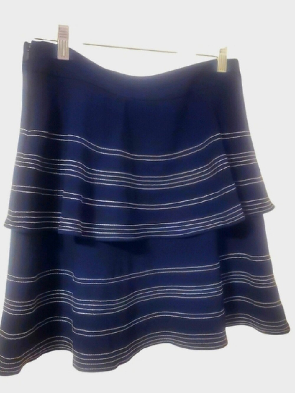 Banana Republic Navy Tiered Mini Skirt Size 2 - Picture 2 of 7